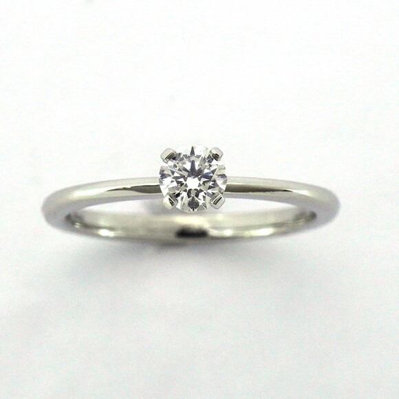 Tiffany True 1PD Pt950 Platinum Diamond 0.20ct Size 7.5 Women's Ring - Picture 2 of 10